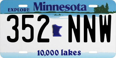 MN license plate 352NNW
