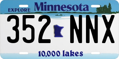 MN license plate 352NNX