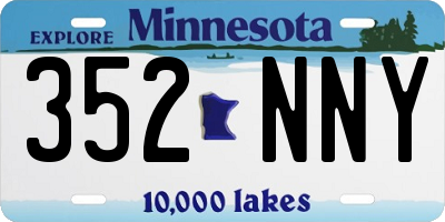 MN license plate 352NNY