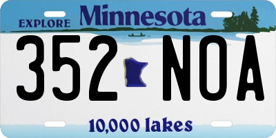 MN license plate 352NOA