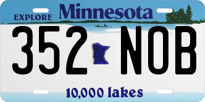 MN license plate 352NOB
