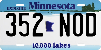 MN license plate 352NOD