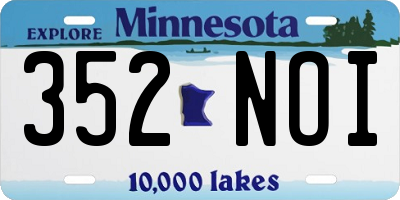 MN license plate 352NOI