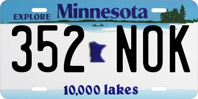 MN license plate 352NOK