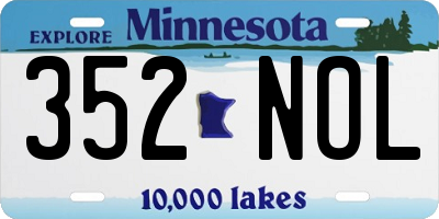 MN license plate 352NOL