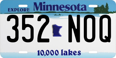 MN license plate 352NOQ