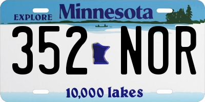 MN license plate 352NOR