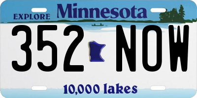 MN license plate 352NOW