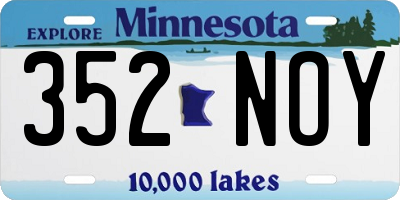 MN license plate 352NOY