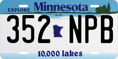 MN license plate 352NPB