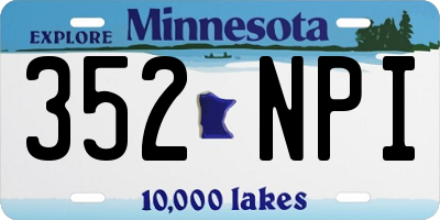 MN license plate 352NPI