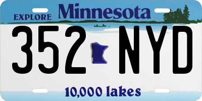 MN license plate 352NYD