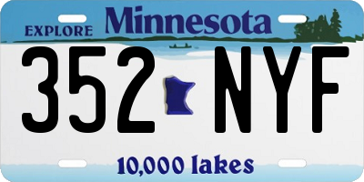 MN license plate 352NYF