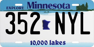 MN license plate 352NYL