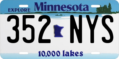 MN license plate 352NYS