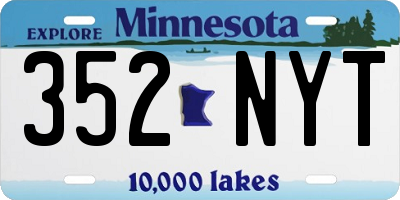 MN license plate 352NYT