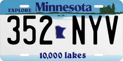 MN license plate 352NYV