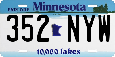 MN license plate 352NYW