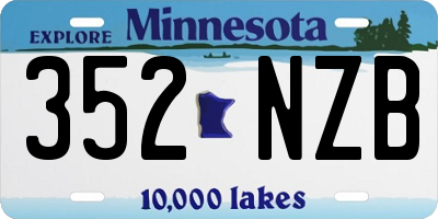 MN license plate 352NZB