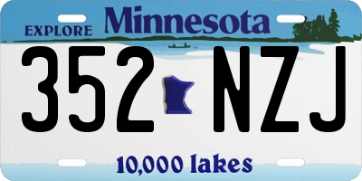 MN license plate 352NZJ