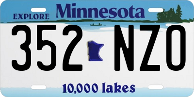 MN license plate 352NZO