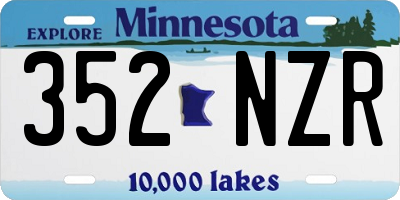 MN license plate 352NZR