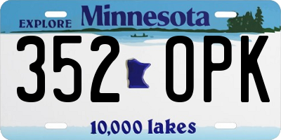 MN license plate 352OPK