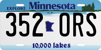 MN license plate 352ORS