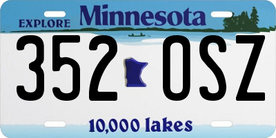 MN license plate 352OSZ