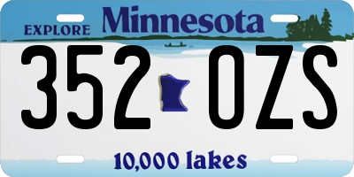 MN license plate 352OZS