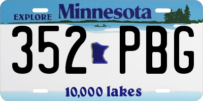 MN license plate 352PBG