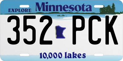 MN license plate 352PCK