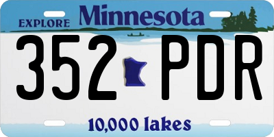 MN license plate 352PDR