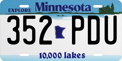 MN license plate 352PDU