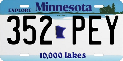 MN license plate 352PEY
