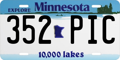 MN license plate 352PIC
