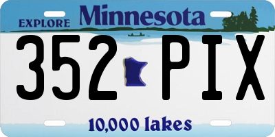 MN license plate 352PIX