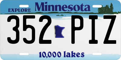 MN license plate 352PIZ