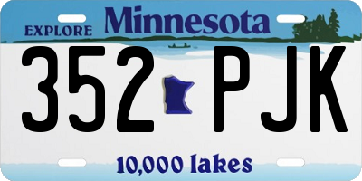 MN license plate 352PJK