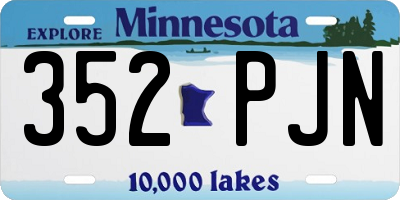 MN license plate 352PJN