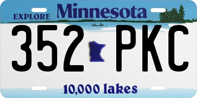 MN license plate 352PKC