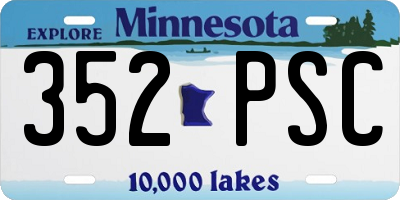 MN license plate 352PSC