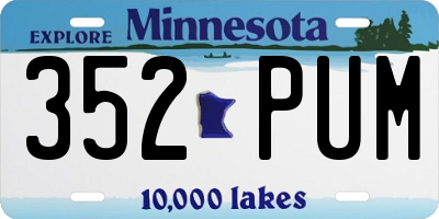 MN license plate 352PUM