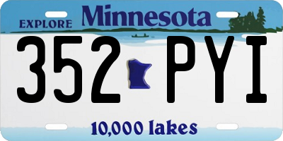 MN license plate 352PYI
