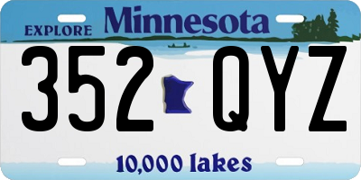 MN license plate 352QYZ