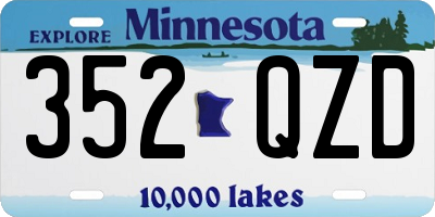 MN license plate 352QZD