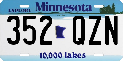 MN license plate 352QZN