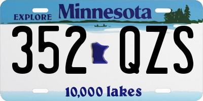 MN license plate 352QZS