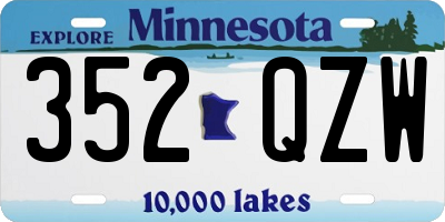 MN license plate 352QZW