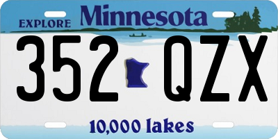 MN license plate 352QZX